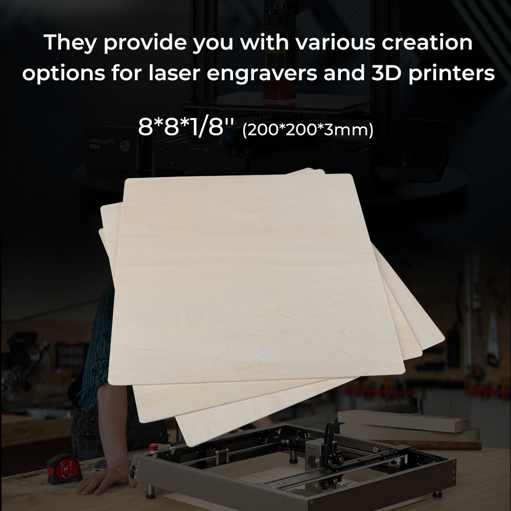 8*8*1/8'' Laser Module Basswood Plywood Sheets(10pcs) - Image 3
