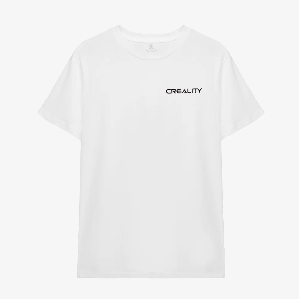 Creality 100% Cotton Short-Sleeve Crewneck T-Shirt (White/Black) - Image 6