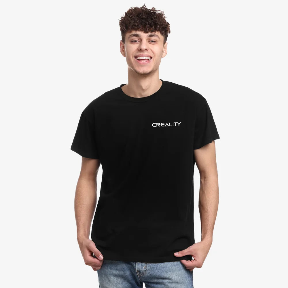Creality 100% Cotton Short-Sleeve Crewneck T-Shirt (White/Black) - Image 2