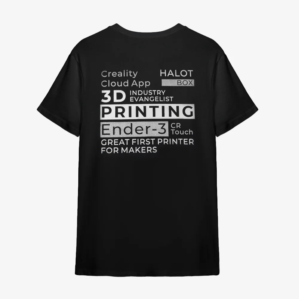 Creality 100% Cotton Short-Sleeve Crewneck T-Shirt (White/Black) - Image 8