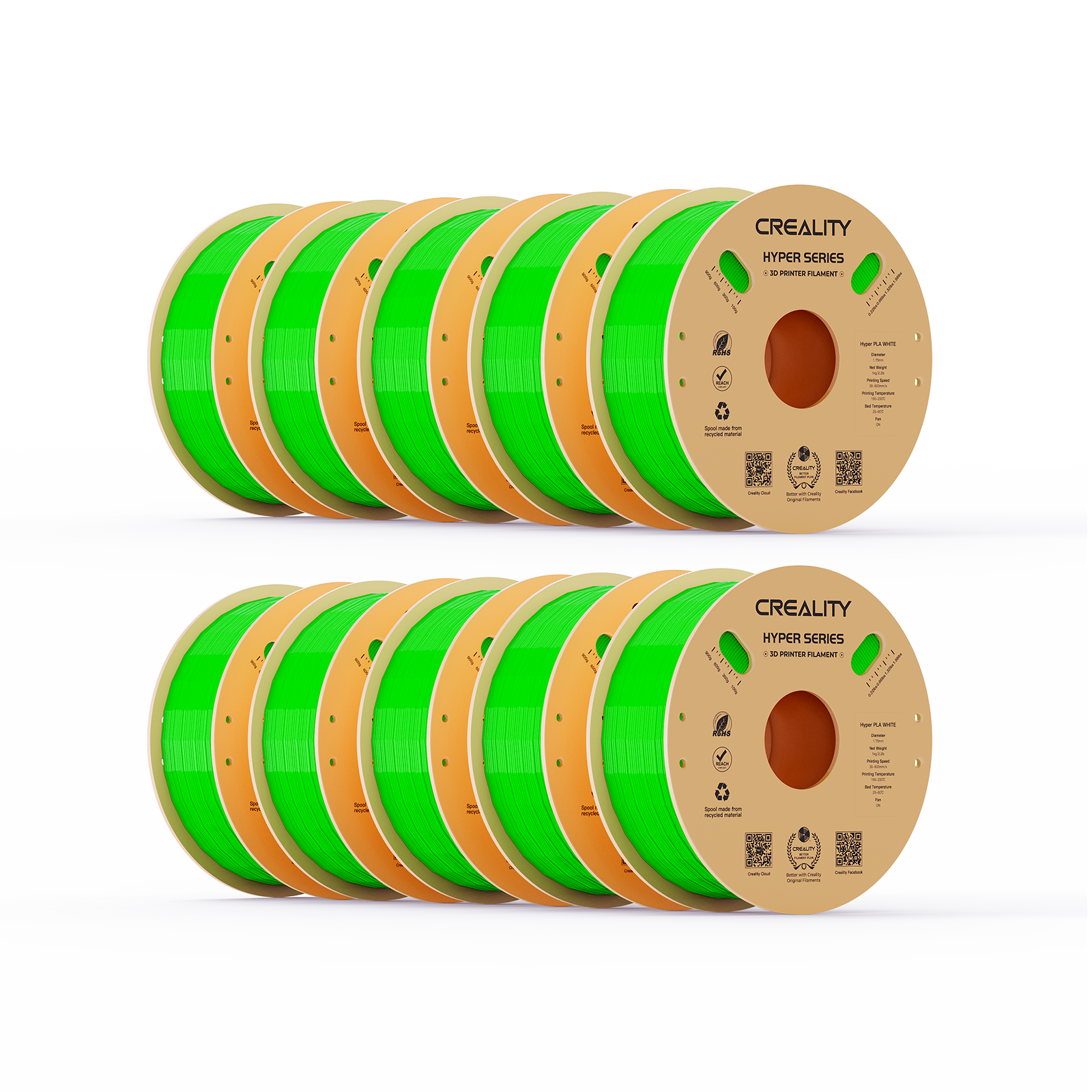 Hyper PLA Filament 1.75mm 10KG-Green Color