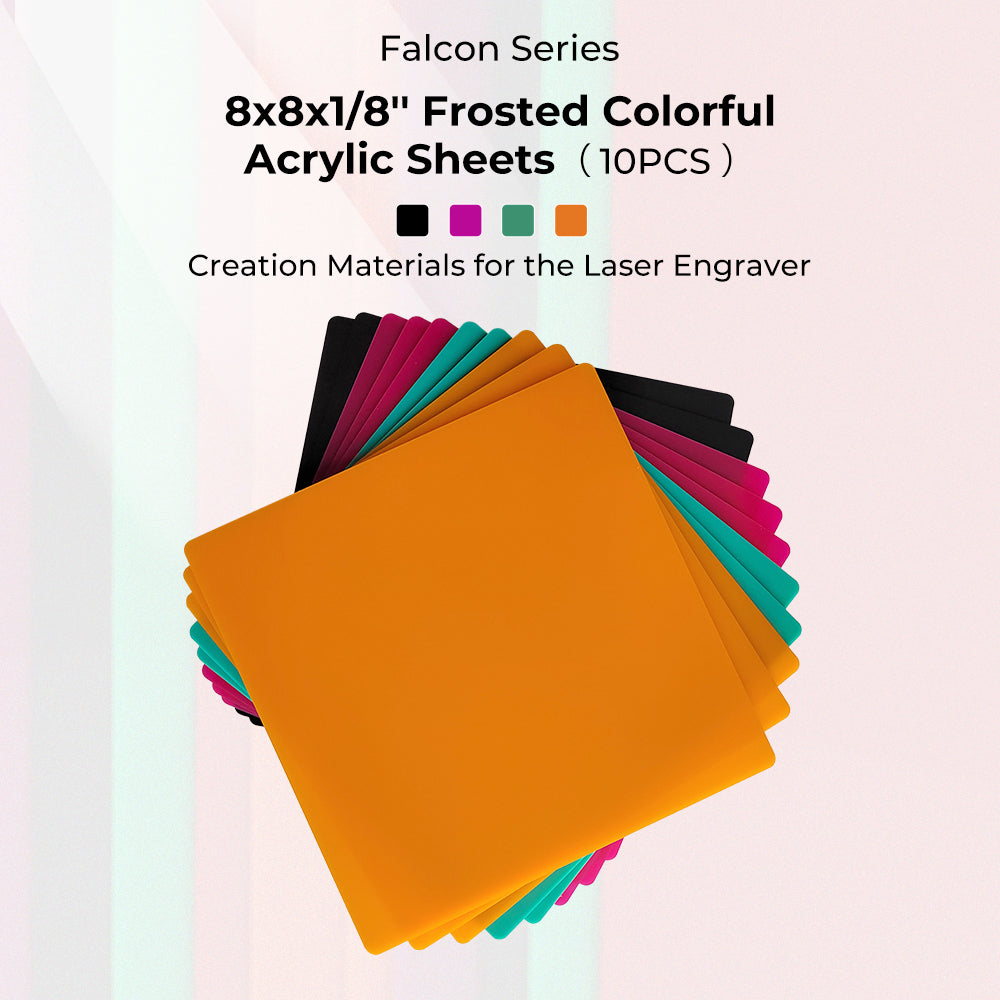 Falcon Series 8x8x1/8'' Frosted Colorful Acrylic Sheets